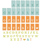 Sizzix A5 Clear Stamps 60PK w/10PK Framelits Die - Tab Stamp Alpha by 49 and Market (666712)
