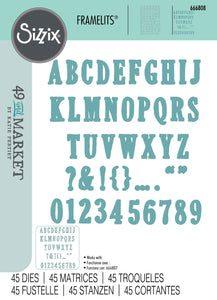Sizzix by 49 and Market 45PK Die Set - Fine Line Alpha 02 (666808)