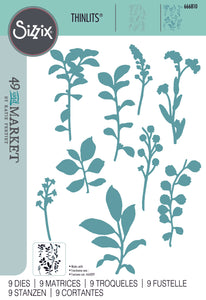 Sizzix by 49 and Market 9PK Die Set   Fine Stems 02 (666810)