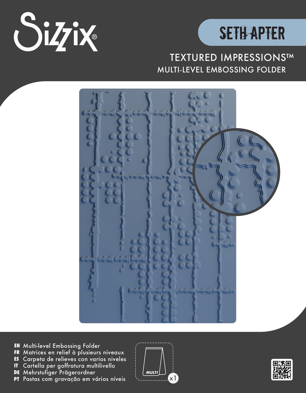 Sizzix Multi-Level Embossing Folder Dot Matrix by Seth Apter (666904)