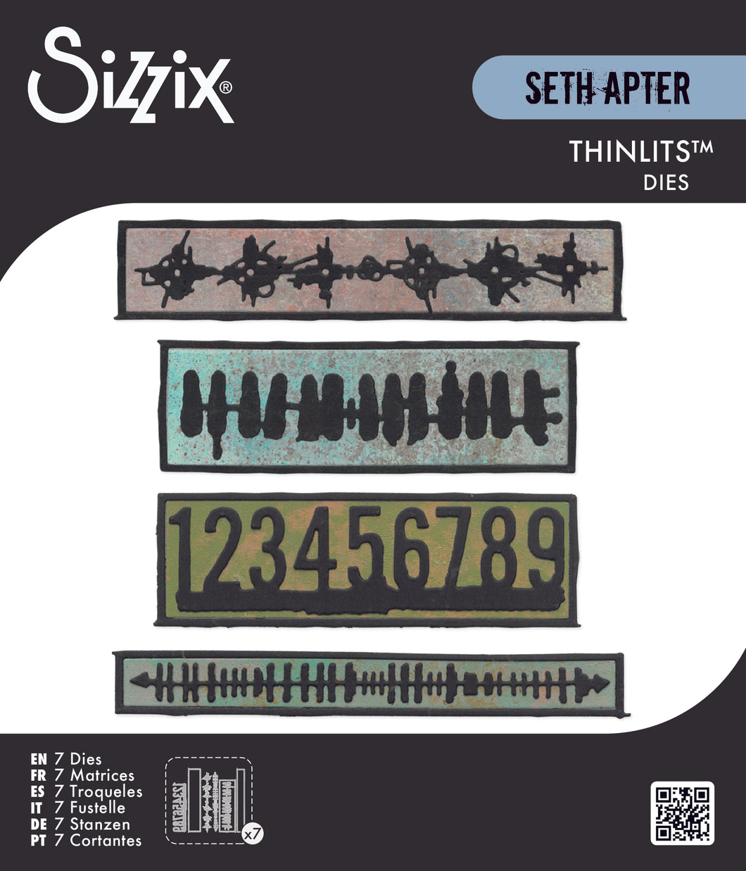Sizzix Thinlits Die Set 7PK Borderlines by Seth Apter (666906)