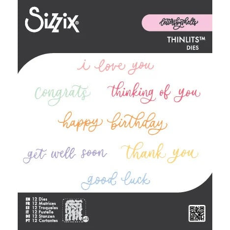 Sizzix Thinlits Common Greetings Dies by Letters by Shells