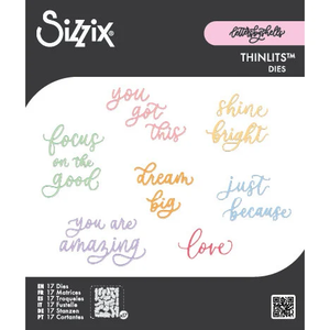 Sizzix Thinlits Cheerful Phrases Dies by Letters by Shells