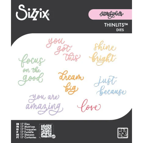 Sizzix Thinlits Cheerful Phrases Dies by Letters by Shells