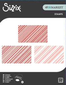 SIzzix & 49 and Market Candy Stripes clear stamps (667010)