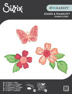 Sizzix - 49 and Market Collection - Sweet Sprigs Clear Stamp With Framelits Dies