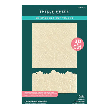 Spellbinders Paper Arts 3D Embossing Folder Luxe Backdrop and Border (E3D-075)