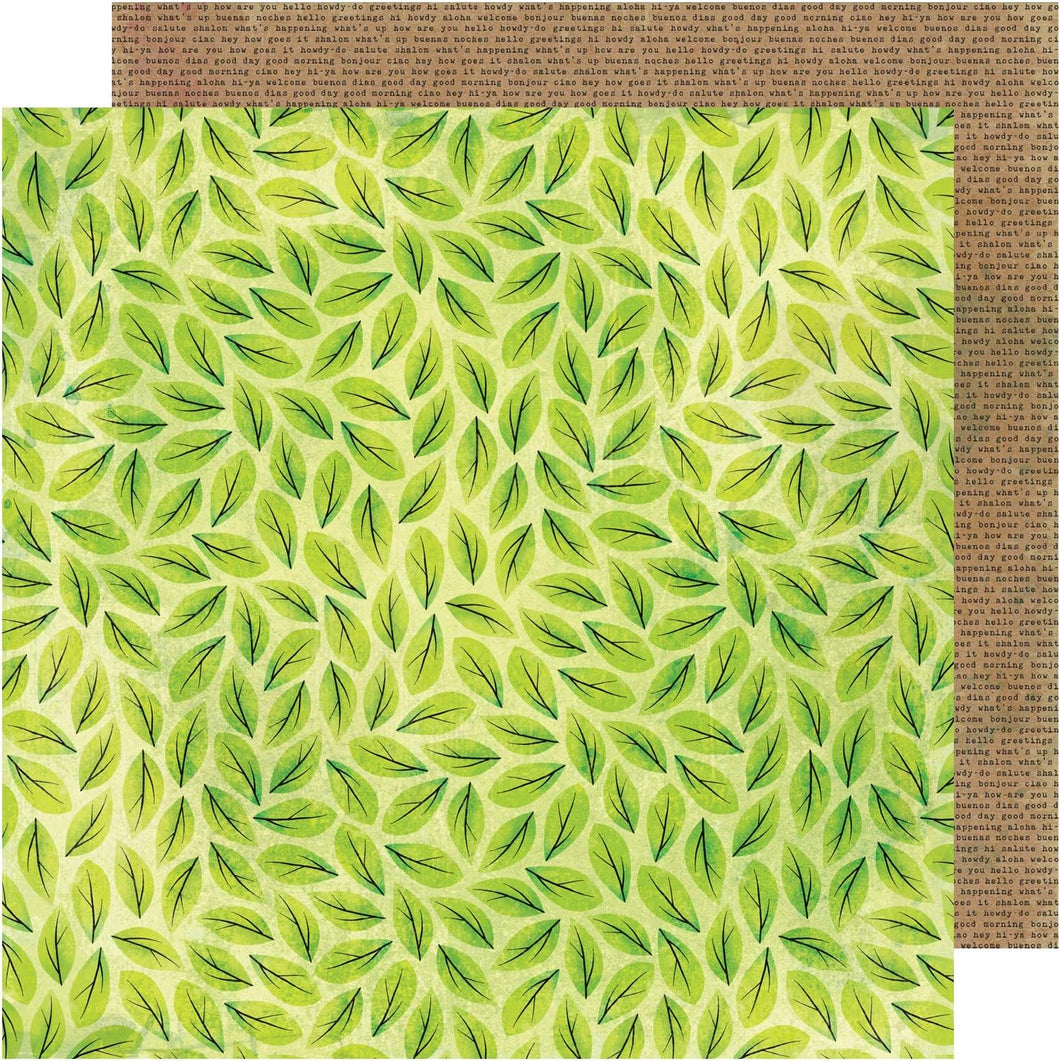 American Crafts Vicki Boutin Kaleidscope Scattered Leaves 12x12 paper (351096)
