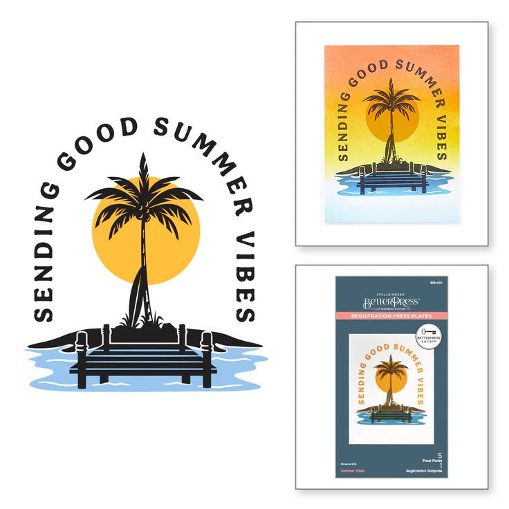 Spellbinders BetterPress Society June 2024 Plate Summer Vibes (BPS-002)