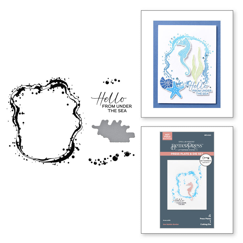Spellbinders Betterpress Society Add On June 2025 Sea Bubble Border (BPS-020)