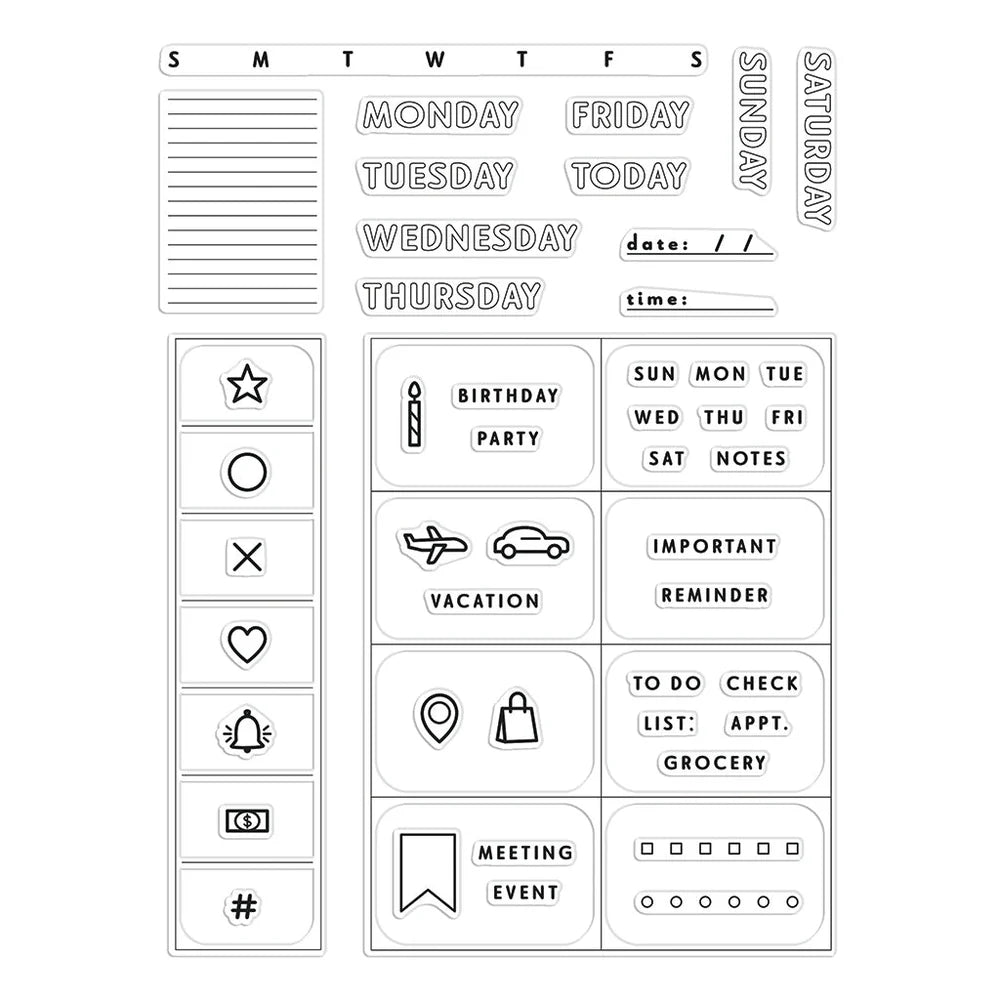 Hero Arts PolyClear Stamp Set Weekly Planner (CM738)