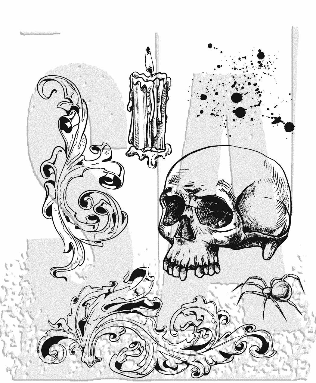 Stampers Anonymous Tim Holtz Cling Rubber Stamp Foreboding (CMS470)