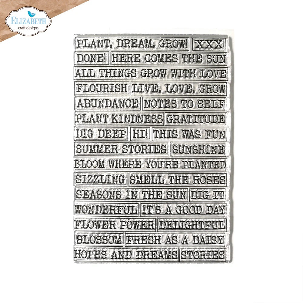 Elizabeth Craft Designs Garden Collection Journal Phrases 5 Stamp Set (CS416)