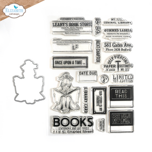 Elizabeth Craft Designs La Dolce Vita Collection Book Store Stamp & Die Set (CSD374)