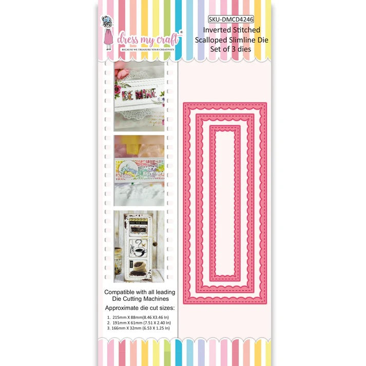 Dress my Craft Inverted Stitched Scalloped Slimline Dies