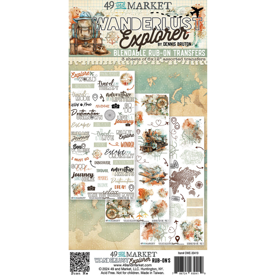 49 & Market Wanderlust Explorer Rub Ons (DWE-30419)