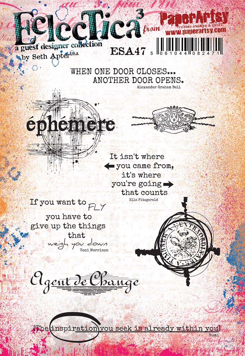 PaperArtsy Eclectica3 Rubber Stamp Set designed by Seth Apter (ESA47)