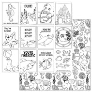 Photoplay Paper Fish Tales Collection Color Me 12x12 Scrapbook Paper (FTS9317)