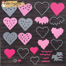 Load image into Gallery viewer, Kat Scrappiness Heart Donut Builder Die Set
