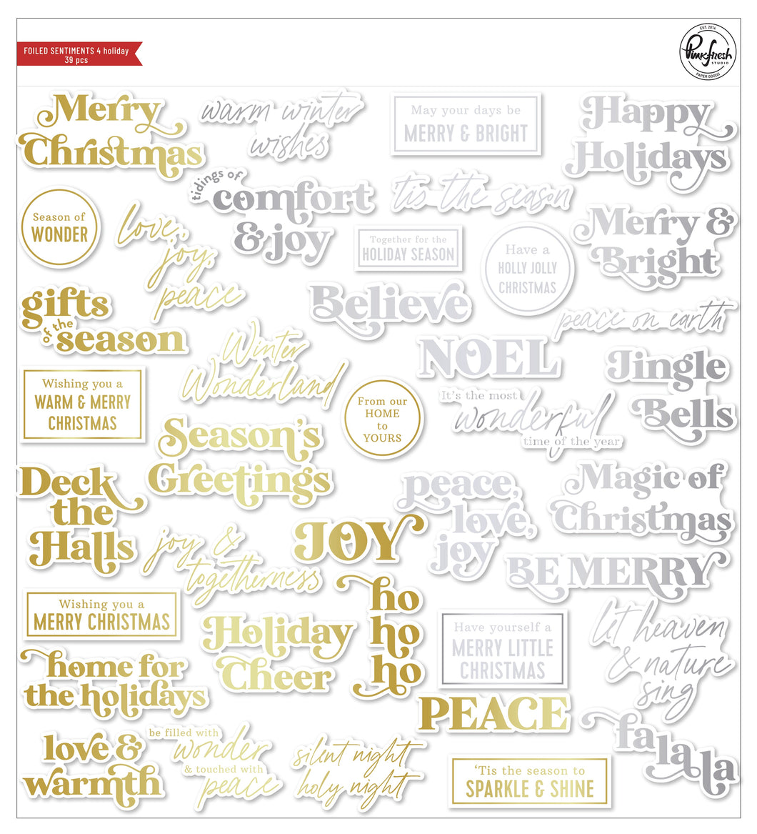 Pinkfresh Studio Foiled Holiday Sentiments (178022)