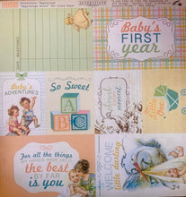 Load image into Gallery viewer, Authentique Beginnings Collection 12x12 Scrapbook Paper Beginnings Seven (BEG007)
