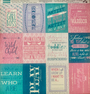 Authentique Darling Girl Collection 12x12 Scrapbook Paper Darling Girl One (DAG001)