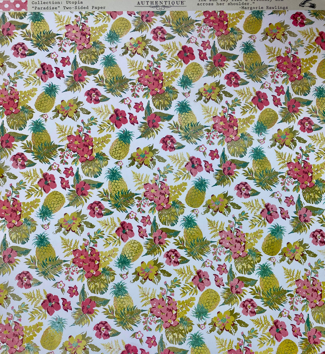 Authentique Utopia Collection 12x12 Scrapbook Paper Paradise (UTP003)