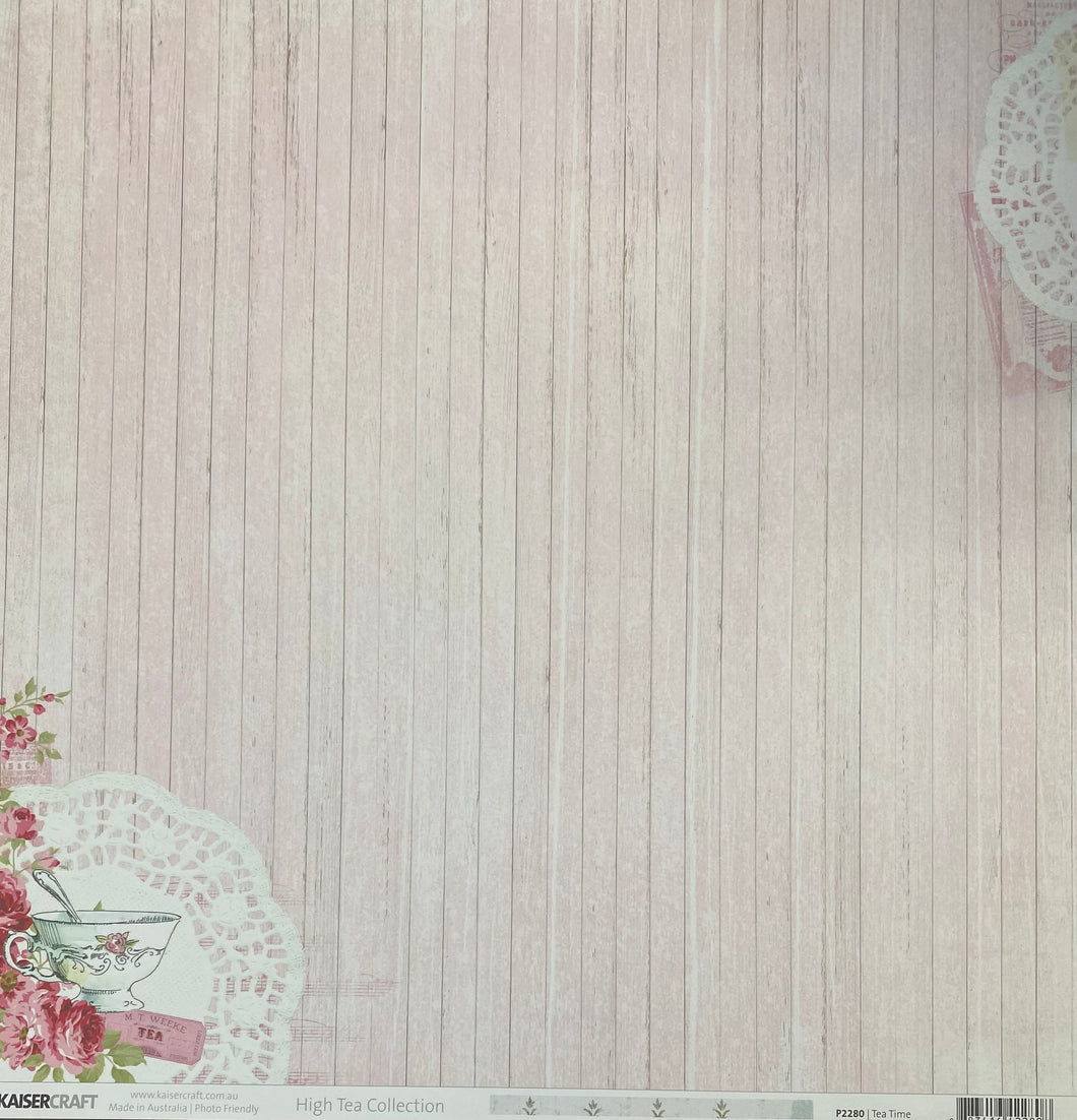 Kaisercraft High Tea Collection 12x12 Scrapbook Paper Tea Time (P2280)