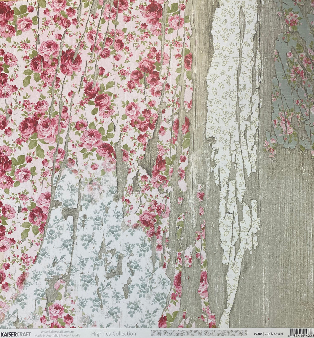 Kaisercraft High Tea Collection 12x12 Scrapbook Paper Cup & Saucer (P2284)