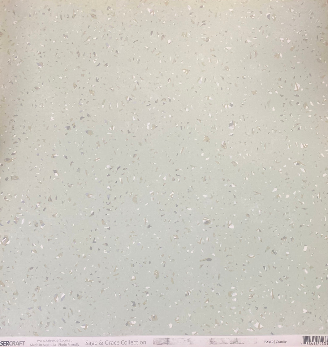 Kaisercraft Sage & Grace Collection 12x12 Scrapbook Paper Granite (P2310)