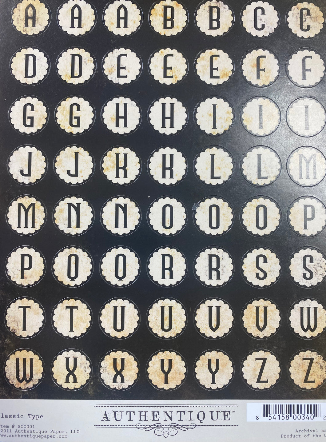 Authentique Glowing Collection Classic Type Stickers (SCC001)