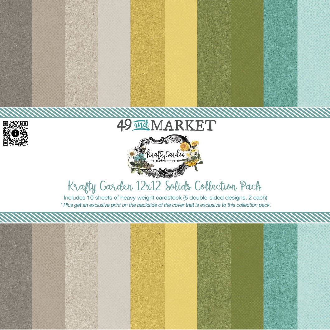 PRE-ORDER 49 and Market Krafty Garden Collection 12x12 Solids Paper Pack (KG-26382)