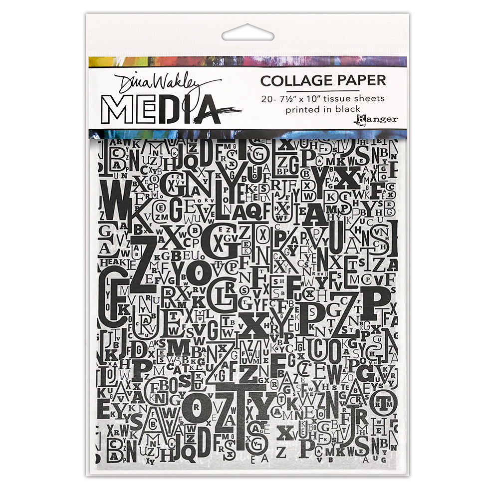 Dina Wakley Media Collage Jumbled Letters (MDA81838)