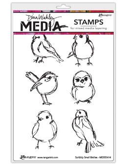 Dina Wakley MEdia Stamp Scribbly Small Birds (MDR50414)