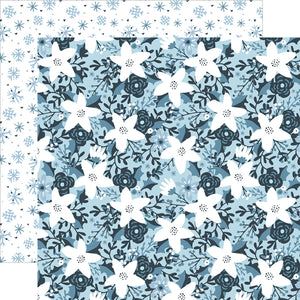 Echo Park Paper Co. The Magic of Winter Collection 12x12 Scrapbook Paper Frosted Flowers (MOW291009)