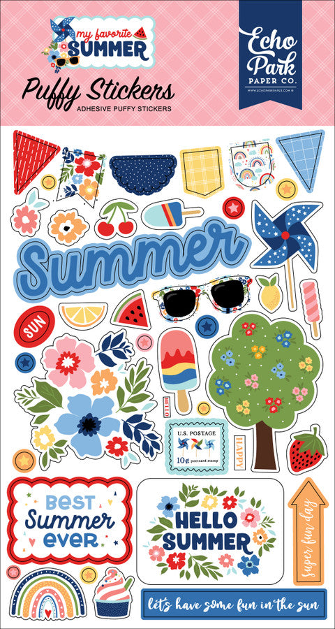Echo Park My Favorite Summer Collection Puffy Stickers (MYS273066)