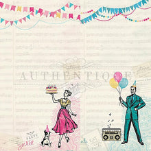 Load image into Gallery viewer, Authentique Party Collection 12x12 Scrapbook Paper Party One (PAR001)
