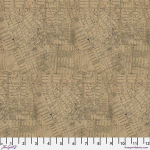 Tim Holtz Freespirit Fabric Neutral Map (PWTH253.NEUTRAL)