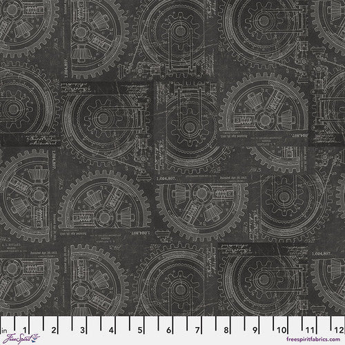 Tim Holtz Freespirit Fabric Neutral Gears (PWTH255.NEUTRAL)