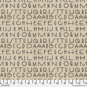 Tim Holtz Freespirit Fabric Charcoal Typeography  (PWTH314.CHARCOAL)