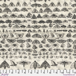 Tim Holtz Freespirit Fabric Charcoal Moths (PWTH315.CHARCOAL)