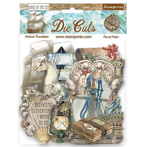 Stamperia Songs of the Seas Collection Chip Board Die Cuts Ships & Treasures (DFLDC85)