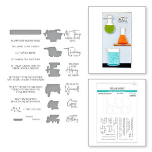 Spellbinders Dies Propagation Garden Sentiments stamp & Die Cut set  (SDS-189)