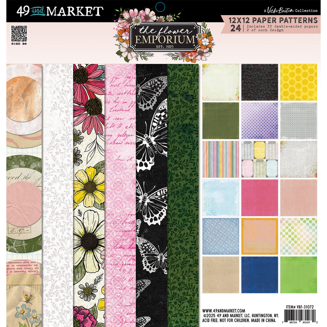 49 and Market The Flower Emporium 12x12 Collection Paper Pack (VBF-31072)