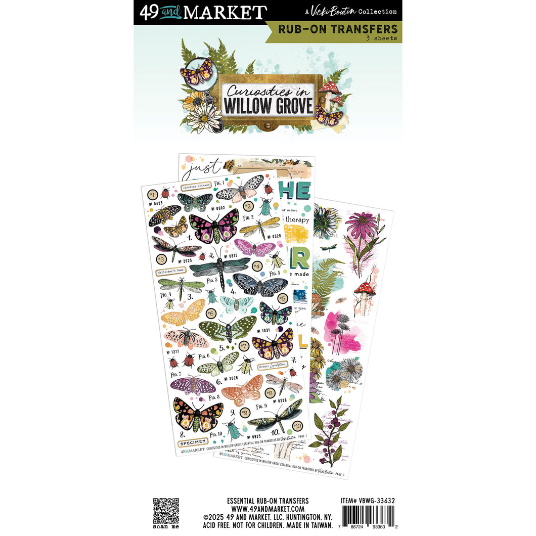 49 and Market Curiosities in Willow Grove Essential Rub Ons (VBWG-33632)