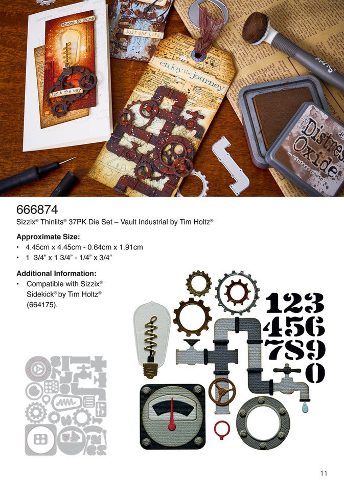 Sizzix Thinlits Tim Holtz Vault  2025 Industrial  (666874)