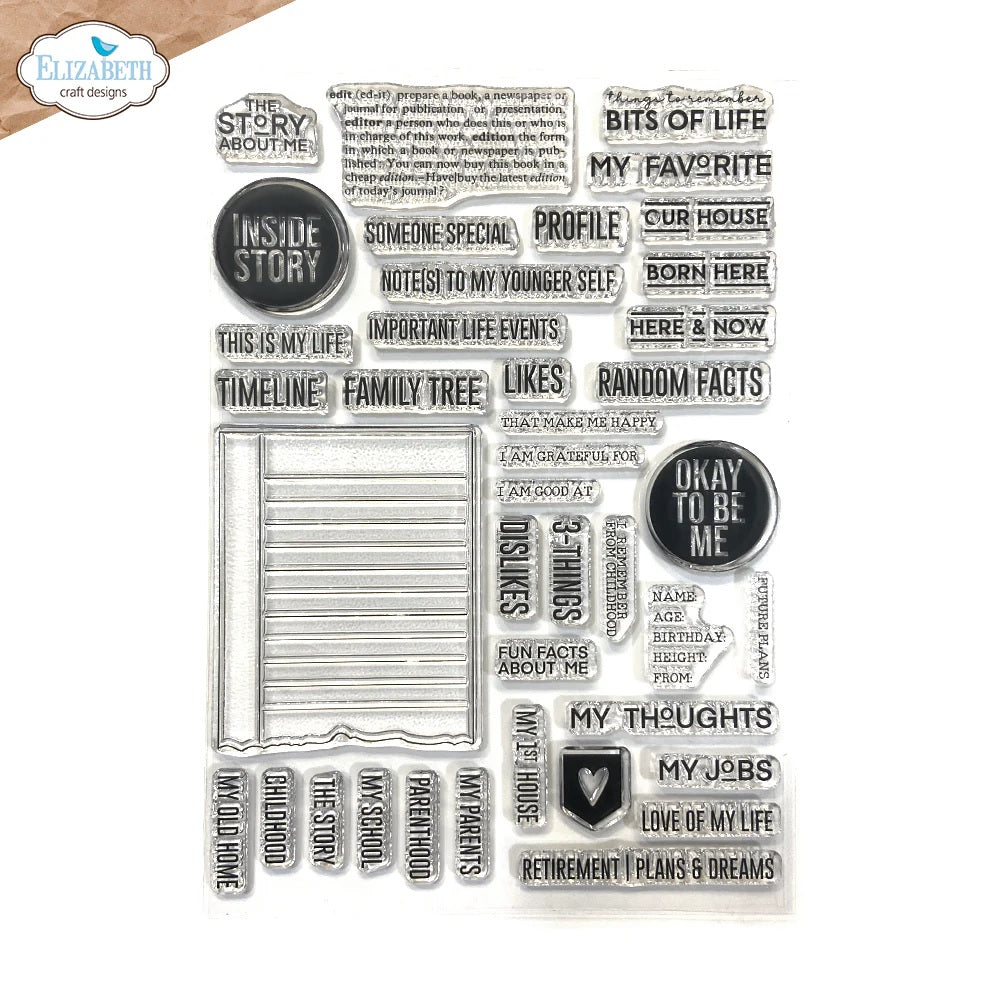 Elizabeth Craft Designs Planner Essentials About Me Stamp Set (CS434)