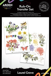 Arden Creative Studio Laurel Grove 6in x 8in Rub-On Transfer Set (ACSRO0005)