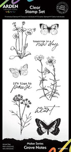 Arden Creative Studio Studio Maker Grove Notes 4in x 8in Clear Stamp Set (ACSCS0015)