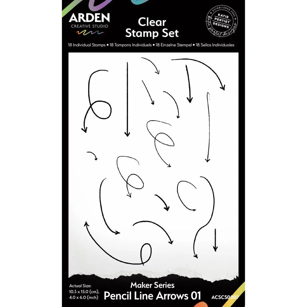 Arden Creative Studio - Maker Series Pencil Line Arrows Stamp Set (ACSCS0007)